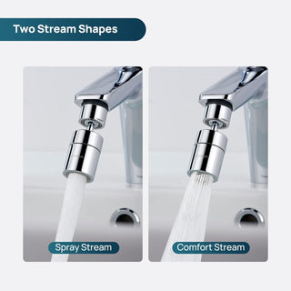 JOMOO Water Saving Faucet Aerator, 360° Swivel Splash Proof Faucet Extender for Kitchen Sink, Dual-function 2-Flow Sprayer Faucet Head for Bathroom Sink, Chrome