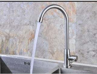 baokemo Kitchen Faucet 304 Stainless Steel Sinks water Faucet Single Cold Kitchen Tap Bathroom Taps (black)