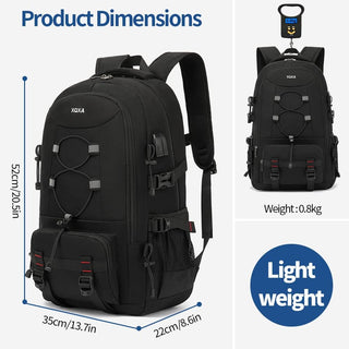 XQXA Travel Backpack, 45L Large Capacity Waterproof Hiking Backpack 17.3 Inch Laptop Backpack Male Female Trekking Backpack for Sports Outdoor Camping Camping