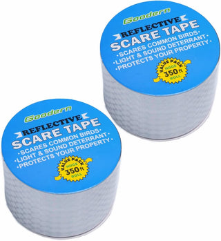 Goodern Bird Repellent Deterrent Reflective Scare Tape Double Sided Bird Repellent Tape for Keeping Away Unwanted Birds for Garden and Farm (350 FT/4.8CM)