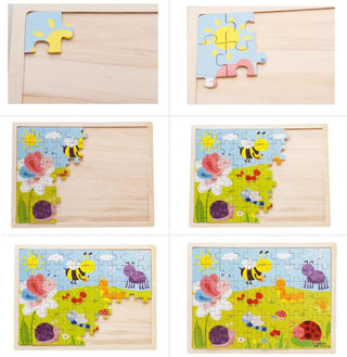 IBAMA Puzzles for Kids 60 Piece Colorful Wooden Jigsaw Puzzles for Toddler Children Educational Preschool Puzzles Toys, multicolor, DIYSAW02