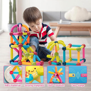 Joytechs Magnetic Balls and Rods Set - 42Pcs STEM Building Blocks for Kids Age 3+ | Educational Magnetic Toys for Boys & Girls | Includes Model Instructions and Storage Bag