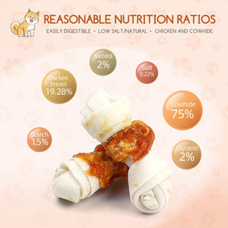 Mumoo Bear - 400 g dog snack chew roll with chicken, 100% natural chews chew roll for dogs with high protein content and low fat