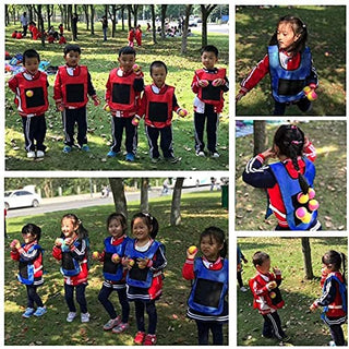Excefore Dodgeball Game Set, 2 Sticky Target Vests with 10 Cotton Balls Throwing Target Game Parent-Child Interaction Playground Games Toy for Indoor Outdoor
