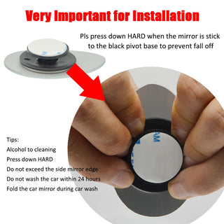 Ampper Blind Spot, 2" Round HD Glass Convex Rear View Mirror | Car | Pack of 2