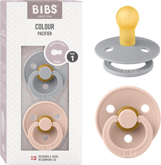 Bibs Pacifier Size 1 - Baby 0-6M (2pcs) - Ivory/Blush