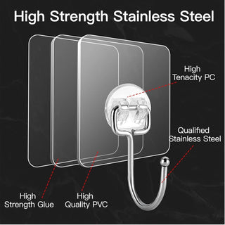 ZALCOON 6 PCS Mop Broom Holder Wall Mount - Mop Holder Self Adhesive Broom Hanger for Home Garage Garden Laundry Room Storage, Kitchen Tools Organizer