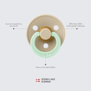 Bibs Pacifier Size 1 - Baby 0-6M (2pcs) - Ivory/Blush