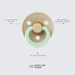 Bibs Pacifier Size 1 - Baby 0-6M (2pcs) - Ivory/Blush