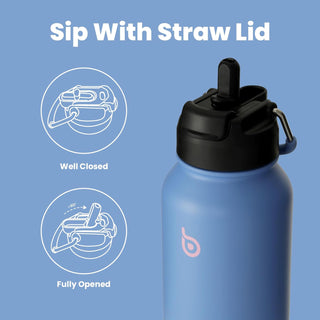 bottlebottle BOTTLE BOTTLE 32oz Insulated Water Bottle Stainless Steel Sport Water Bottle with Straw Dual-use Lid Design for Gym with Pill Box (green)