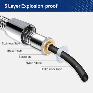 JOMOO Shower Hose for Hand Showerhead, Flexible Stainless Steel Handheld Shower Hose 47 Inches 1.2 Meters Extra Long Chrome Handheld Shower Head Hose With Brass Coupler