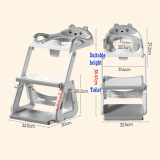 KALEDE Potty Training Seat & Toddler Step Stool, Ultimate Stability Toddler Toilet Seat, Adjustable Step & Seat Height Potty Seats for Toddlers Boys Girls(Grey), RHP-246