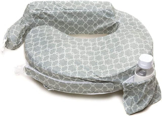 My Brest Friend Deluxe Nursing Pillow for Breastfeeding & Bottle Feeding, Enhanced Posture Support Feeding Pillow, Double Straps & Removable Extra Soft Slipcover, Evening Grey