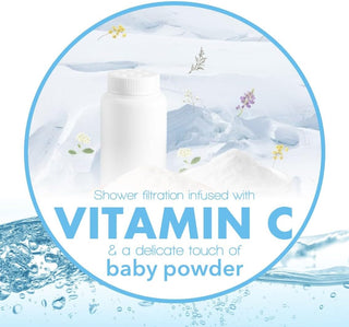 Be-Vita Korean Vitamin Shower Filter - Anti Hair Loss - Prevents Dry Skin - Chlorine Removal - Rust Removal - Relaxing Aromatherapy - Non-Toxic (Baby Powder)