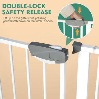 SKY-TOUCH Auto Close Safety Baby Gate, Extra Wide Child Gate 75-84cm + 30cm Extension Kit Maximum Suitable For 114cm, Baby Gates for Stairs & Doorways, Easy Install (Gate + 10cm Extension Kit)