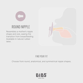 Bibs Pacifier Size 1 - Baby 0-6M (2pcs) - Ivory/Blush