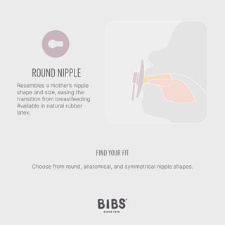Bibs Pacifier Size 1 - Baby 0-6M (2pcs) - Ivory/Blush