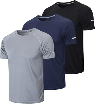 Gaiatiger 3 Pack Men T-Shirt Quick Dry Work Shirts Moisture Wicking Active Athletic Training Short Sleeve Tops
