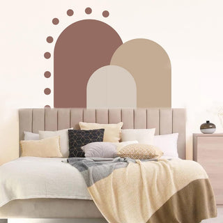 CAMAQUI Large Bohemian Arch Wall Decal Boho Rainbow Abstract Wallpaper Wall Stickers for Girls Bedroom Toddler Room Nursery Wall Decor