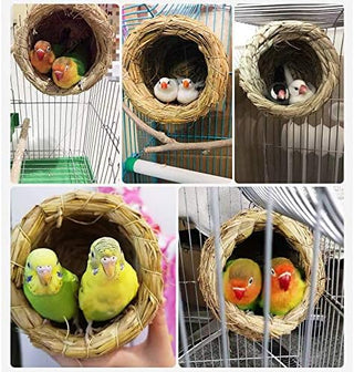 ANTOLE Handmade Straw Natural Bird Nest/Pigeon Bird House Parrot Nest Warm Pet Bedroom Courtyard Bird Cages Adornment