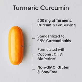 Turmeric Curcumin C3 Complex (500mg) with Black Pepper & Coconut Oil for Better Absorption, 60 Liquid Softgels