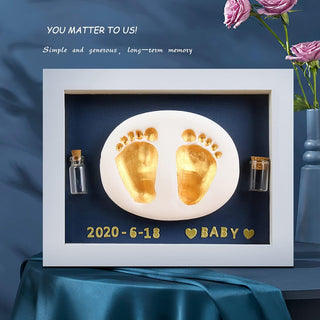Ywhalep Baby Handprint and Footprint Makers Kit Keepsake for Newborn Boys & Girls, Personalized Baby Frame Ornament, Memory Art Baby Gifts for Baby Registry Nursery Décor