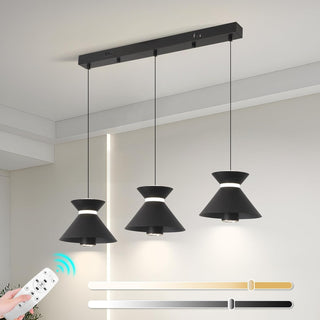 YT YATAI LIGHTING Modern Black LED Pendant Light, Minimalist Small Single Mini Pendant Light for Kitchen Island, Bedroom, Bedside, Adjustable 3 Color Light