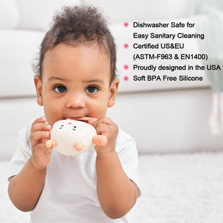 Smily Mia Breastfed Baby Pacifiers, Baby TeethingToys for 0-6Months, Baby Teethers for 3-6Months, Hand Teether For Infants, Baby Essentials&Baby Registry for New Born, Baby Must Need Items, light blue