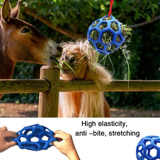 TOMVAES 2 Pack Horse Treat Ball Hay Feeder Toy,Horse Ball Feeder,Goat Feeder Toy Feeder Ball,Hanging Feeding Toy with Strong Nylon Rope for Horse,Goat