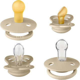 Bibs Pacifier Size 1 - Baby 0-6M (2pcs) - Ivory/Blush