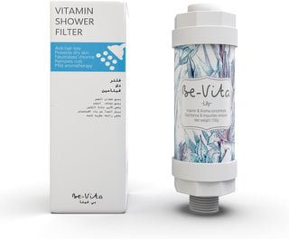 Be-Vita Korean Vitamin Shower Filter - Anti Hair Loss - Prevents Dry Skin - Chlorine Removal - Rust Removal - Relaxing Aromatherapy - Non-Toxic (Baby Powder)