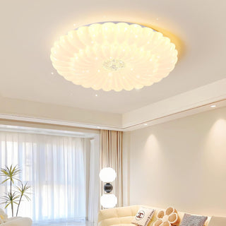 Aiwewin LED Ceiling Light,3 Colors Dimmable LED Flush Mount Lighting Fixture with Remote,Bilayer Wave Shaped Round Ceiling Lamp for Living Room Bedroom Hallway