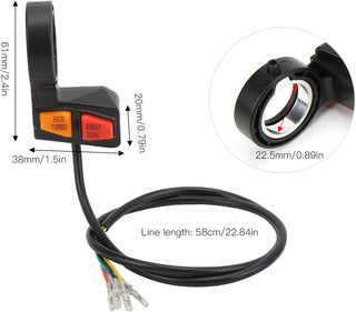 SRTK Electric Bike Switch, Handlebar Switch IPX4 Waterproof Wear Prevention Anti-Aging For Low Speed ATV Scooter