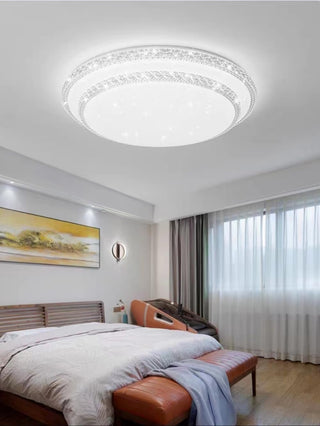 HUA QIANG WANG LED Flush Mount Ceiling Light,60W 3-Color Changeable Ceiling Lamp,Round Modern Ceiling Lighting Fixture for Living Room Dining Room Bedroom Kitchen Island(40cm)