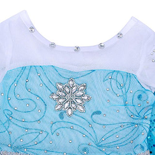 WonderBabe Girls Snow Queen Costume Kids Princess Coronation Dress Up Halloween Birthday Party Cosplay Outfit with Accessory Set 1-12 Years