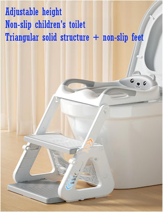 KALEDE Potty Training Seat & Toddler Step Stool, Ultimate Stability Toddler Toilet Seat, Adjustable Step & Seat Height Potty Seats for Toddlers Boys Girls(Grey), RHP-246