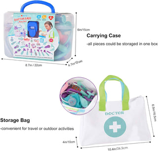 Arabest Doctor Kit for Kids, 24pcs Pretend Play Doctor Dentist Toys with Electronic Equipment, Kids Doctor Kit Packed in Medical Case, Best Gifts for 3 4 5 6 7 Ages Boys Girls