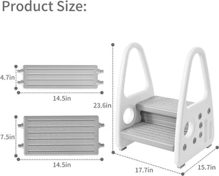 McMola 2 Step Stool for Toddlers Non Slip Sturdy Double Step Up For Kids Safe Toddler Loo Potty Toilet Training in The Bathroom Kitchen and Home