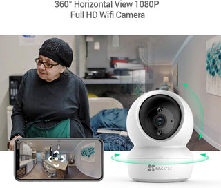 EZVIZ C6N Security Camera, 1080p CCTV Camera for Home, Wifi Indoor 360 Camera, Baby Monitor Surveillance Camera with Motion Detection, Smart Tracking, Two-Way Audio, Night Vision, Works With Alexa