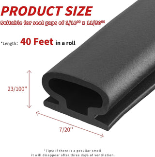 Beynant 19.7Feet Door Weather Stripping Door Seal Strip,Self-Adhesive Rubber Door Insulation Weather Strip for Window and Door Soundproofing D Shape,Weatherstripping for Door Frame Gap Blocker(Black)