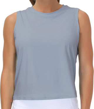 THE GYM PEOPLE Ice Silk Workout Tops for Women Quick Dry Muscle Gym Running Shirts Sleeveles