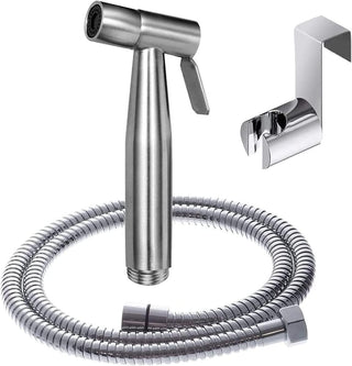 SKY-TOUCH 3 Pcs Bidet Toilet Spray Gun Set, Handheld Bidet Sprayer Shattaf with Stainless Steel Chrome Hose Toilet Water Sprayer, Silver