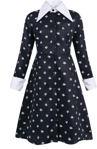 AmzBarley Girls Addams Costume Little Kids Addams Family Dress Up for Halloween Cosplay Birthday Party