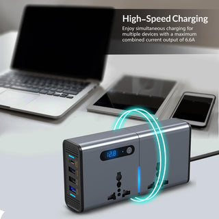 LEVADA PLUS Car Power Inverter 200W – 12V DC to 220V AC Car Inverter- 2 USB and 2 USB Type-C Support QC3.0 36W and 30W- for Cars and SUVs (Edition 2024)