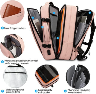 BANGE Travel Backpack,Flight Approved Carry On Backpack for International Travel Bag, Water Resistant Durable 17-inch Laptop Backpacks,Large Daypack Business Weekender Luggage Backpack for Men Women…