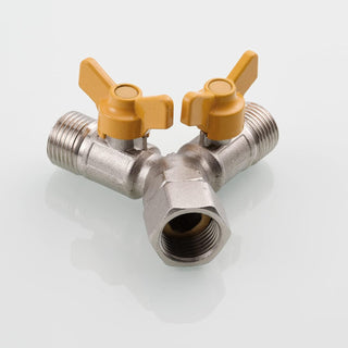 Tecmolog Brass Water Diverter 3 Way Shower Diverter Valve T Adapter Shower Head Shut-Off Valve for Showerhead and Shower Arm, DSF009