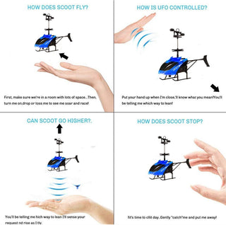 Yobeyi RC Flying Ball Toys Infrared Induction Drone Hand Control Helicopter with Shining LED Lights Disco USB Rechargeable Fun Novelty Toys for Kids Teenagers Indoor and Outdoor Games