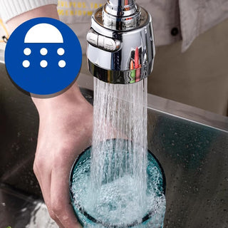 ECVV 360 Degree Rotating Kitchen Faucet Sprayer, Double Mode Water Saving Aerator Adapter, Bathroom Extender Sink Tap Spray Head, Anti Splash Filter Nozzle, 22mm/24mm