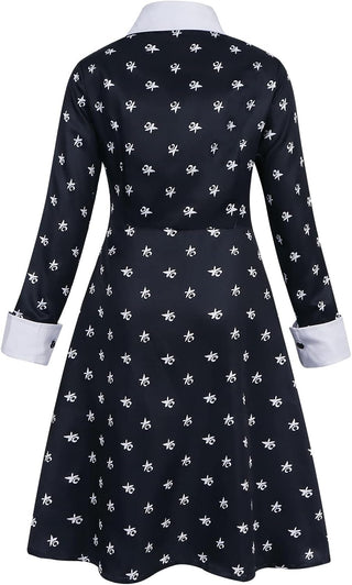 AmzBarley Girls Addams Costume Little Kids Addams Family Dress Up for Halloween Cosplay Birthday Party