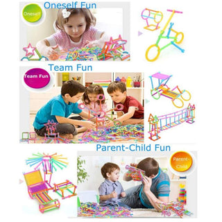 Playmate 500 PCS Smart Sticks Building Toy Building Blocks Different Shape Educational Construction Engineering Set 3D Puzzle, Interlocking Creative Connecting Kit
